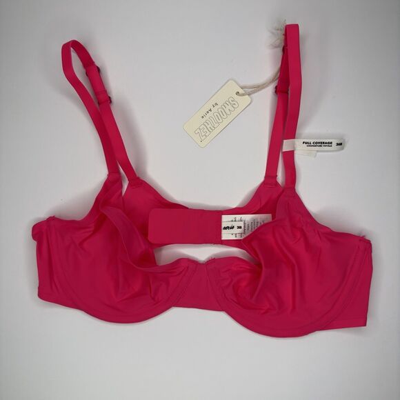 Smoothez Aerie Bra Full Coverage Sheer Mesh‎ Unlined Underwire Hot Pink 36B NEW - Picture 5 of 6